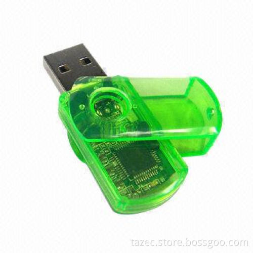 Transparent Plastic USB Flash Drive with Plug-and-Play Function, Available in Various Colors